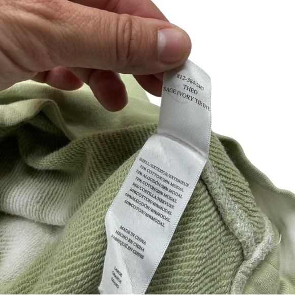 Rails Tie Dye Sweatshirt Theo Sage Green Ivory Cotton Size Large - Picture 7 of 11